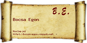 Bocsa Egon névjegykártya